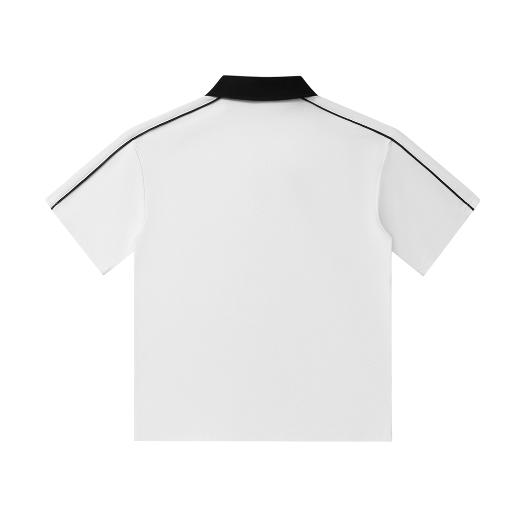 Contrast Collar Short-Sleeve Polo Shirt